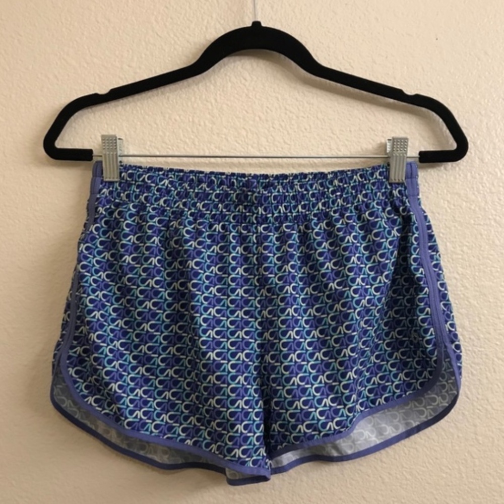 GAP Fit Colorful Geometric Printed Blue & Teal Tonal Workout Running Shorts